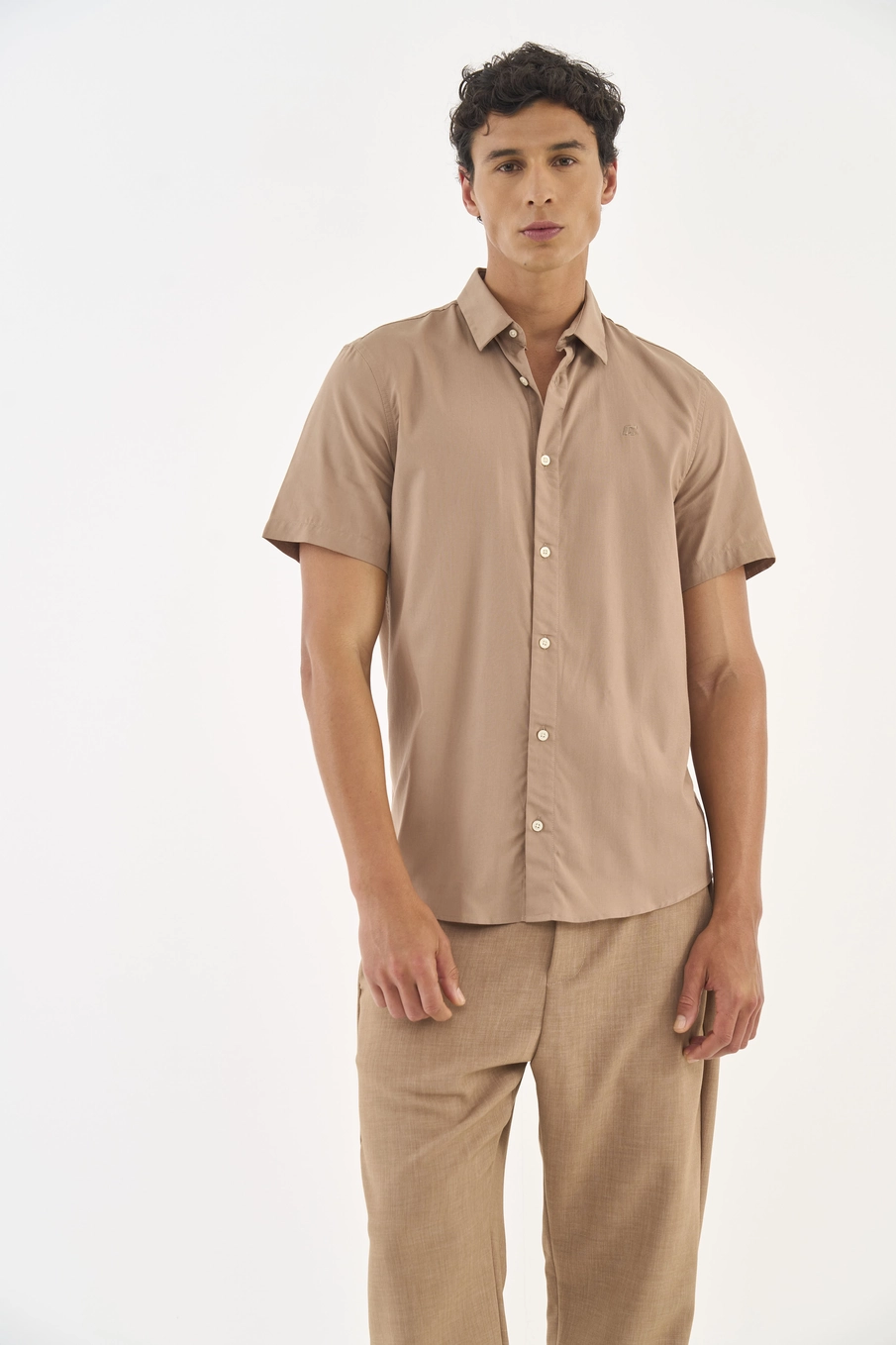 Camisa Tecido Plano  Masculino Colcci Bege
