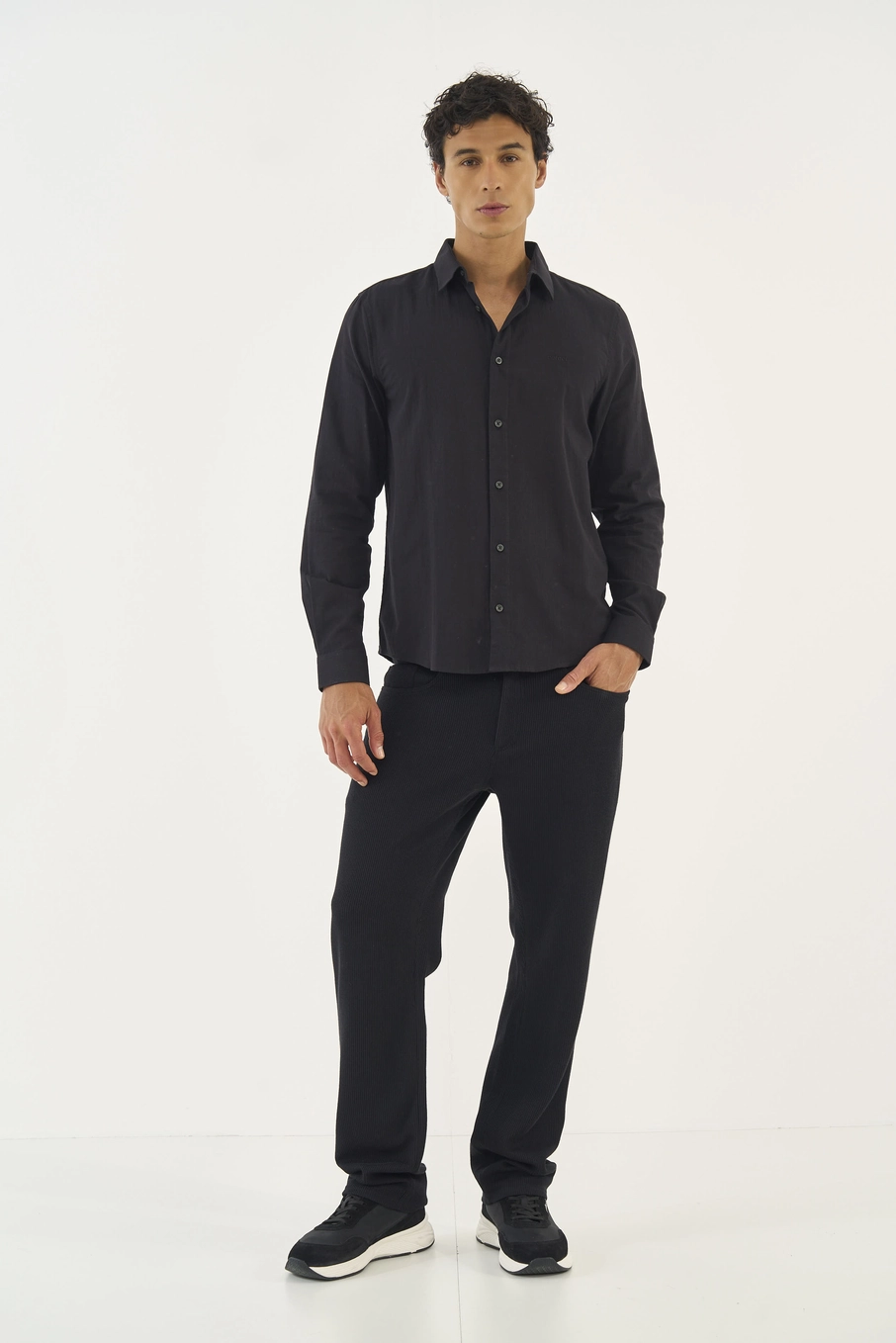 Camisa Cotton Relax Manga Longa Preto
