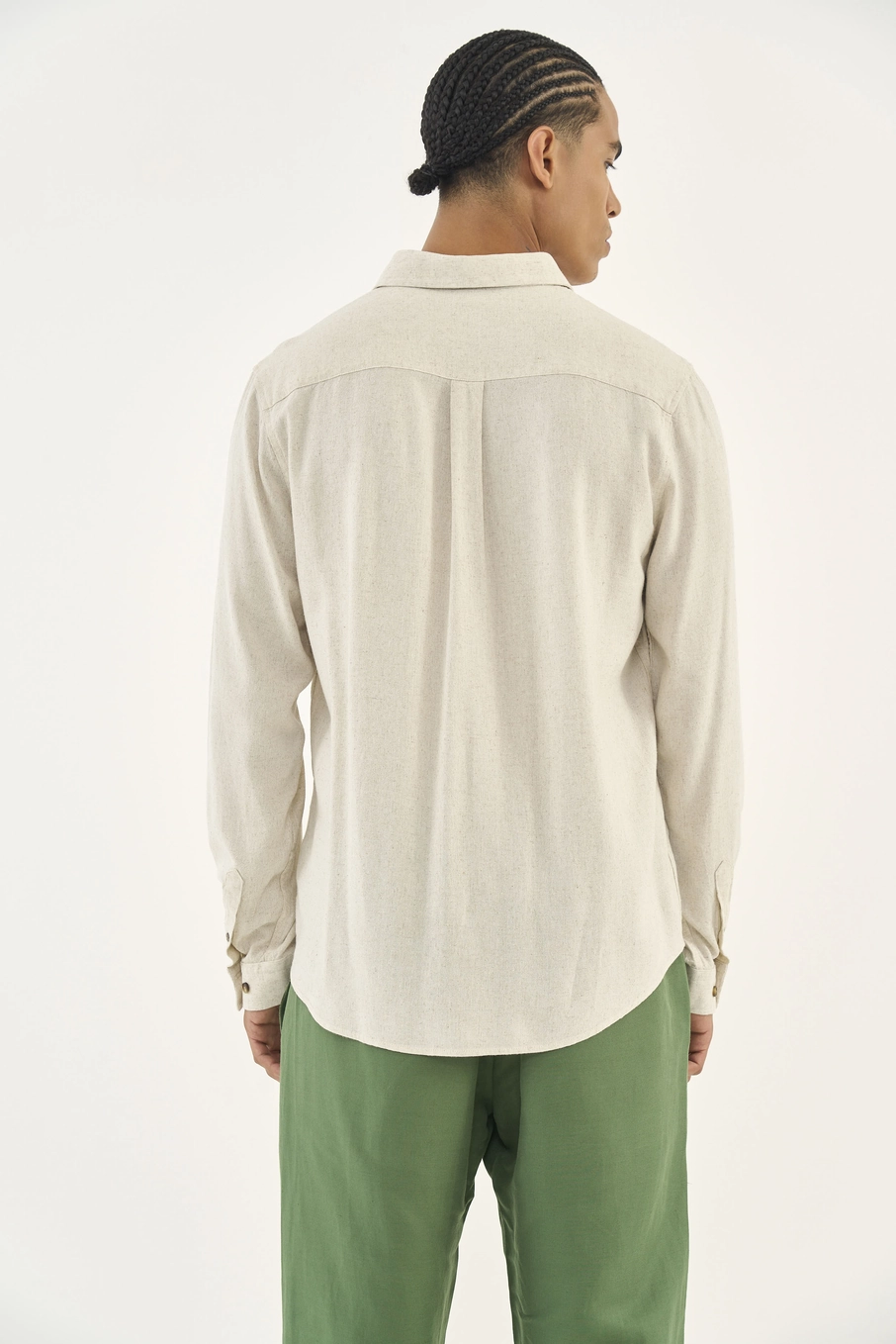 Camisa Com Linho Relax Bege