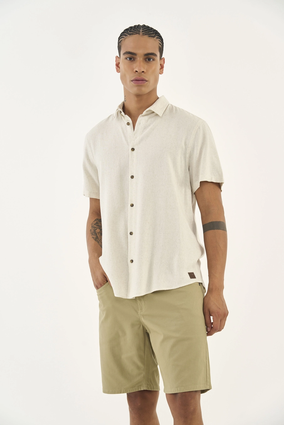 Camisa Linho Relax Bege
