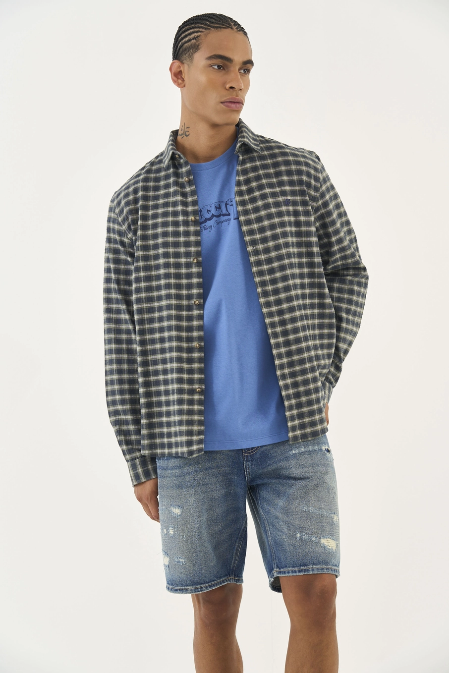 Camisa Xadrez Manga Longa Relax Estampados
