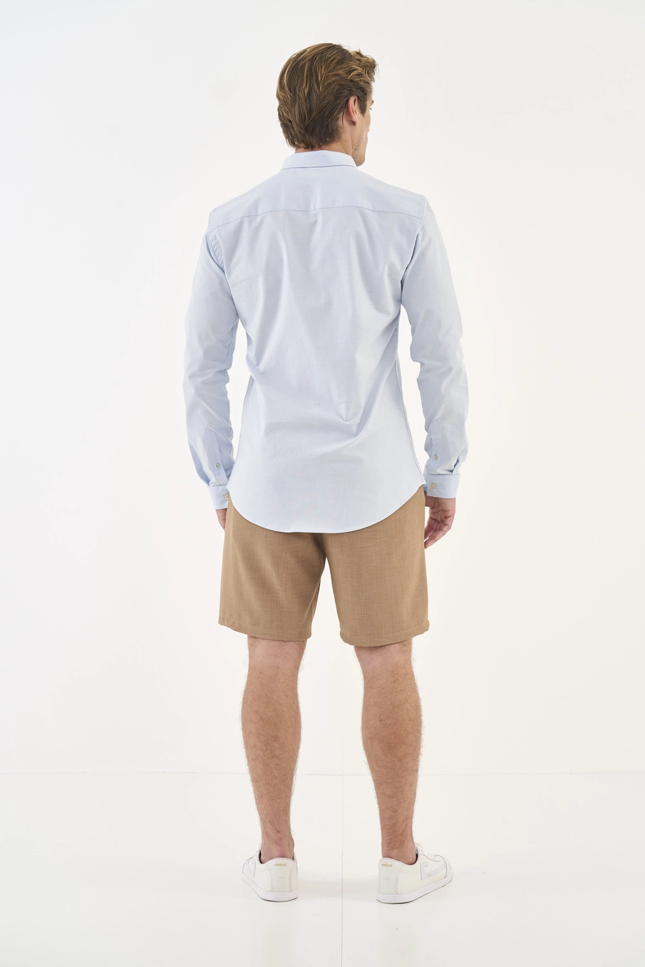 Camisa Oxfortd Manga Longa Azul Cashmere