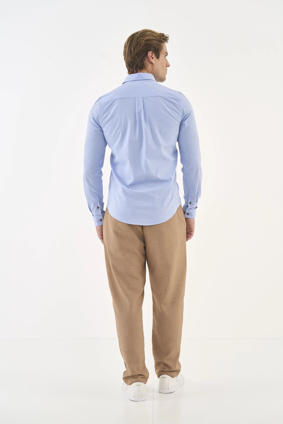 Camisa Listrada Relax Slim Azul