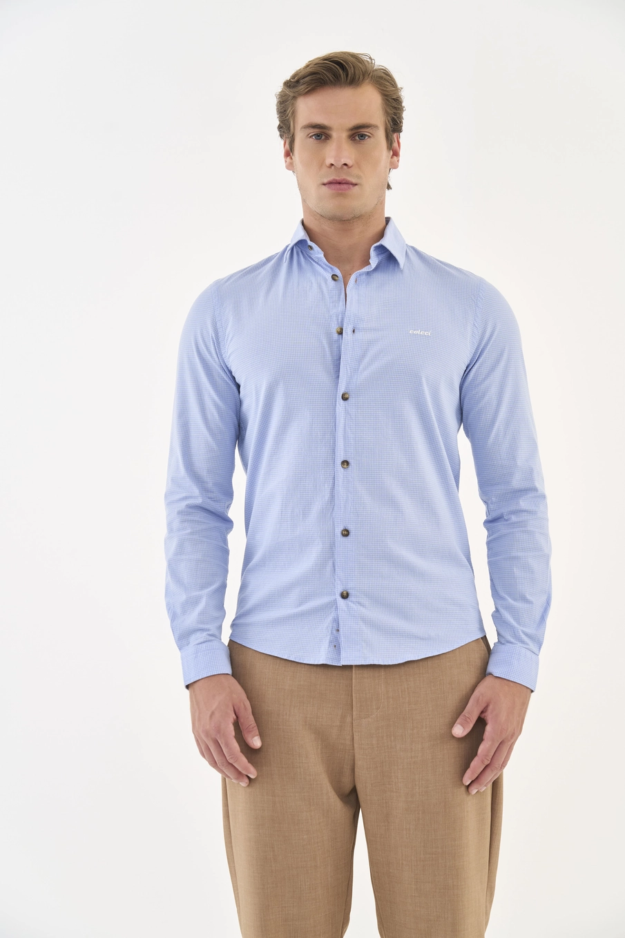 Camisa Listrada Relax Slim Azul