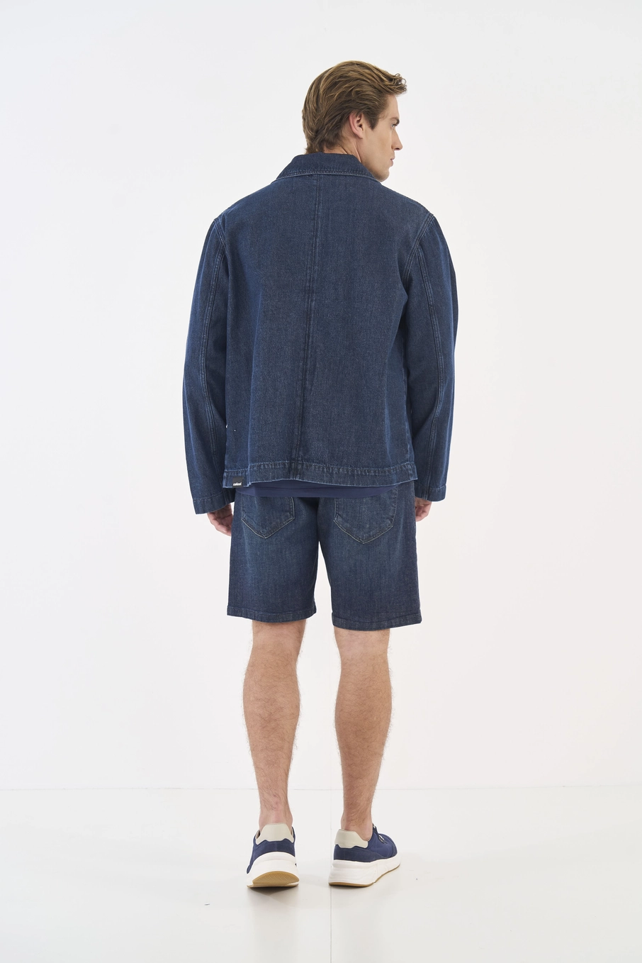 Jaqueta Jeans Com Bolsos Frontais Índigo