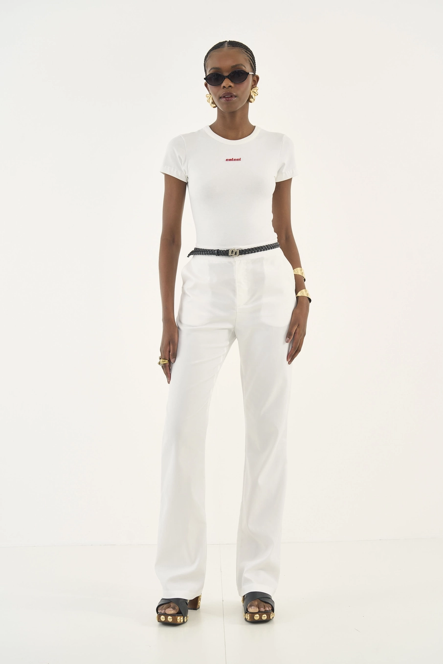 Camiseta Slim Com Franzido Off Shell