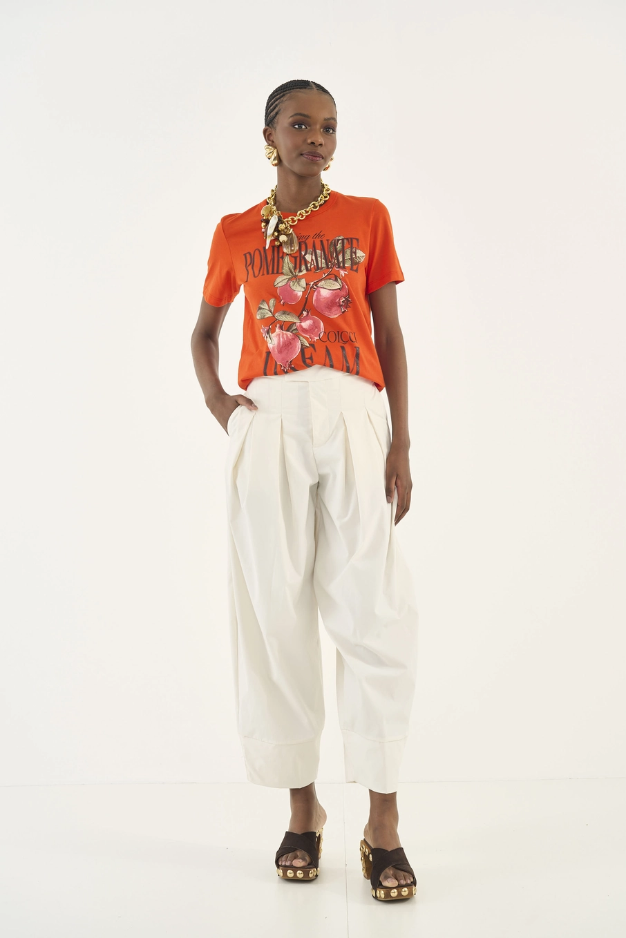 Camiseta Comfort Estampa Pome Granite Laranja