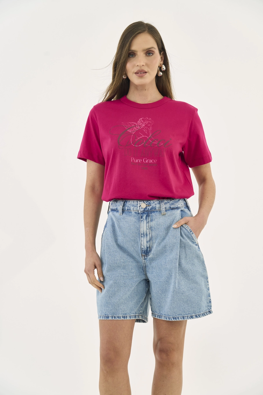 Camiseta Com Estampa Pure Grace Rosa Timeless