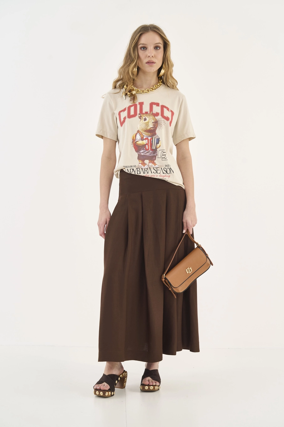 Camiseta Com Estampa Comfort Bege