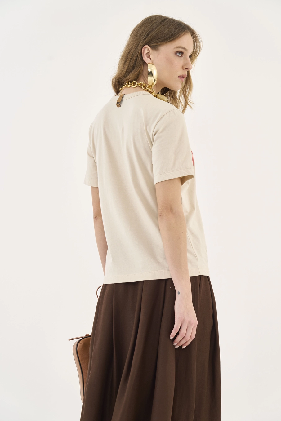 Camiseta Com Estampa Comfort Bege