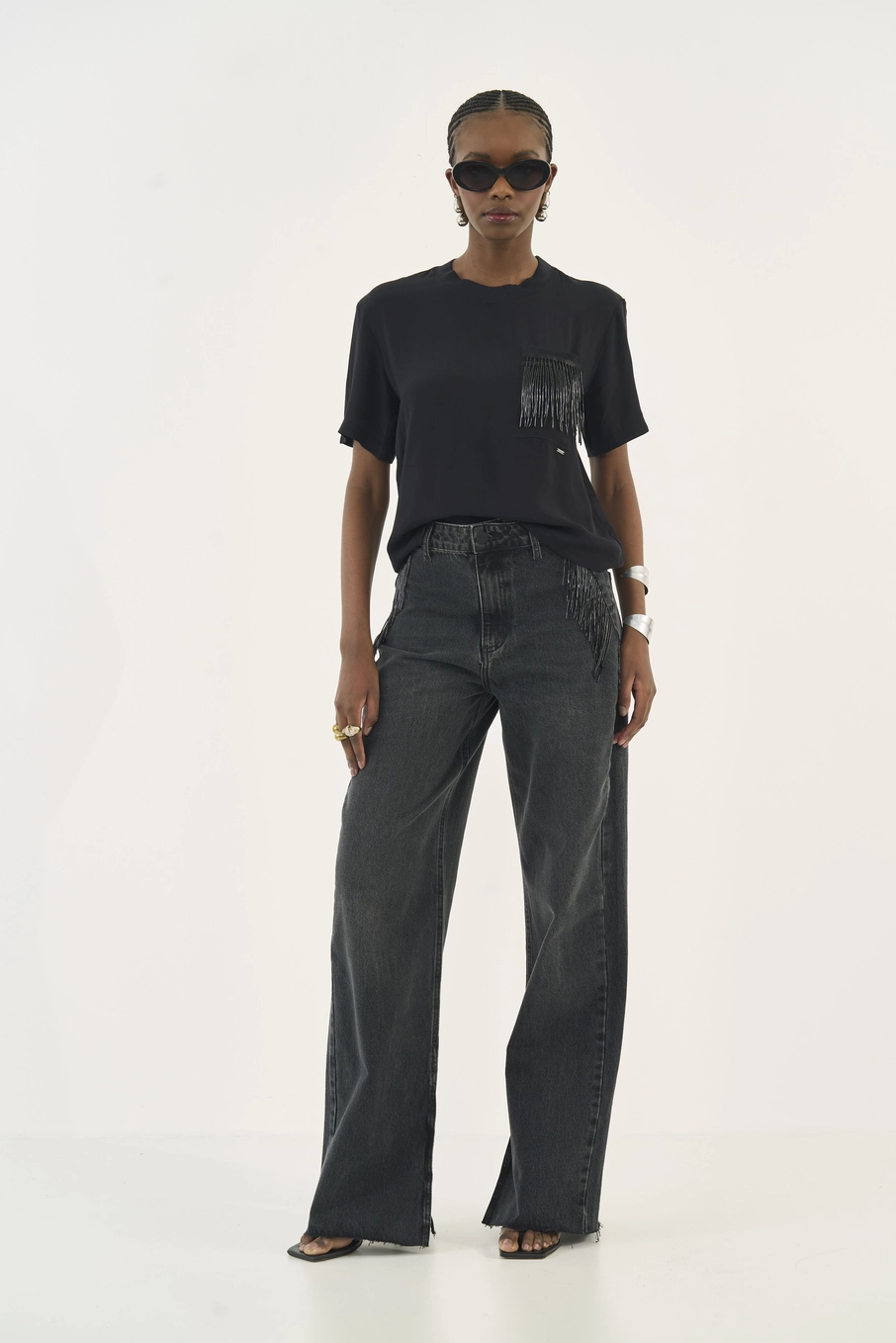 Camiseta Comfort Com Aplicação Preto