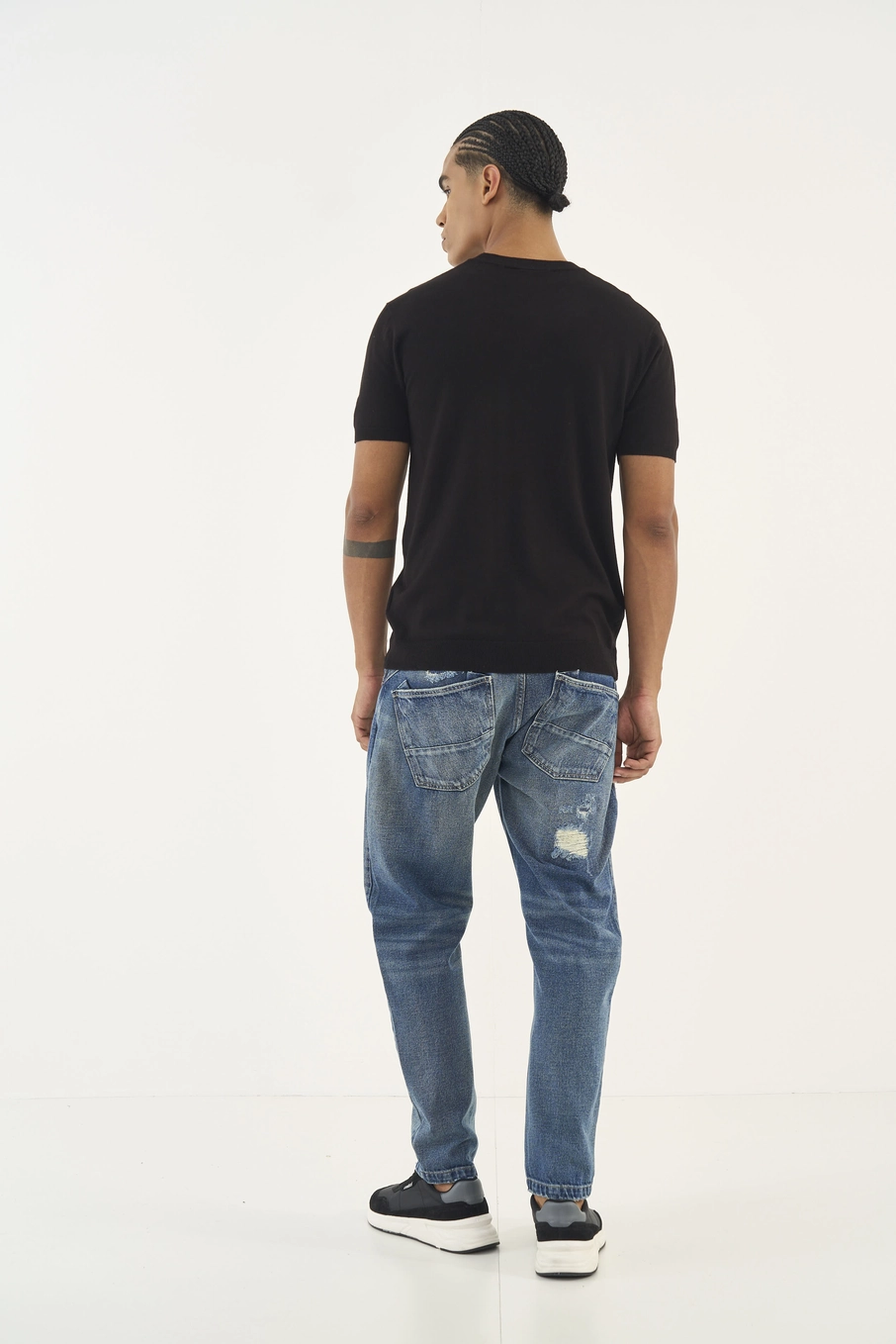 Camiseta Masculina Comfort Em Tricô Preto
