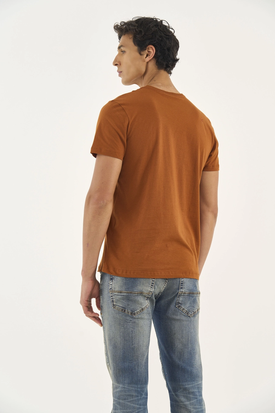 Camiseta Slim Basic Marrom Zeus