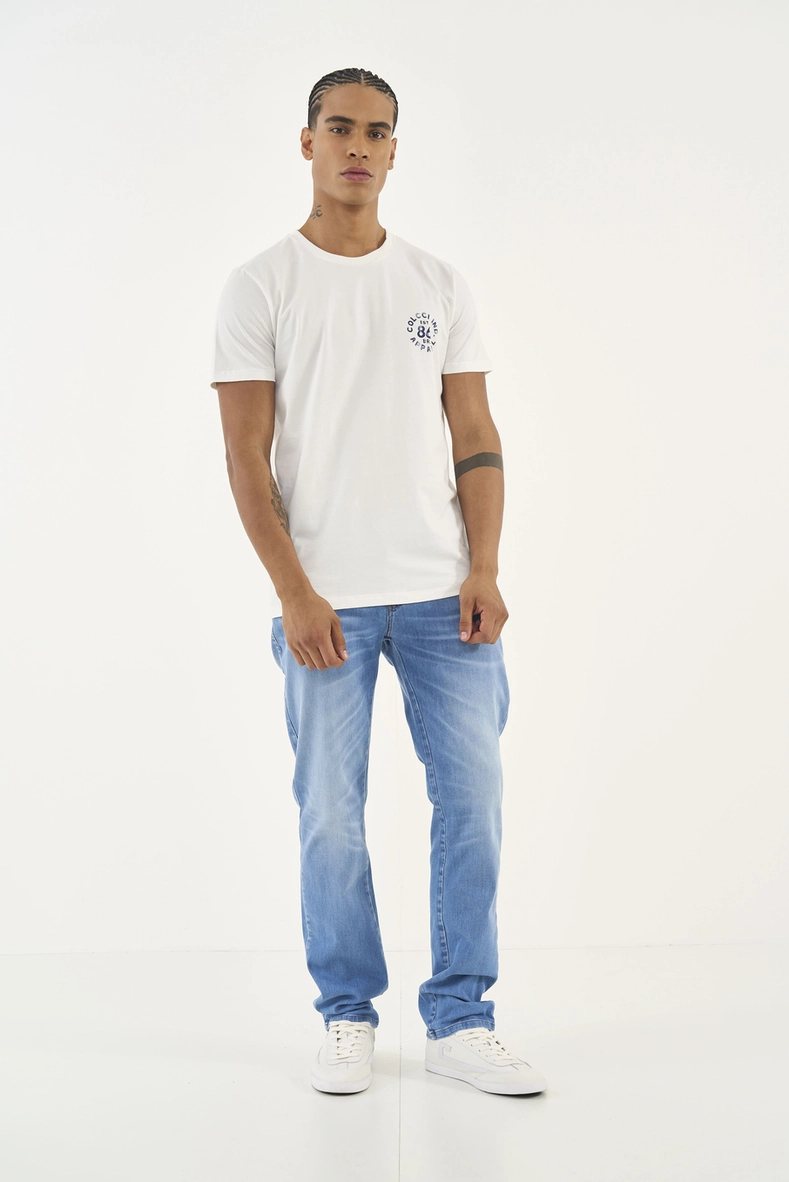 Camiseta Slim Com Detalhe Em Estampa