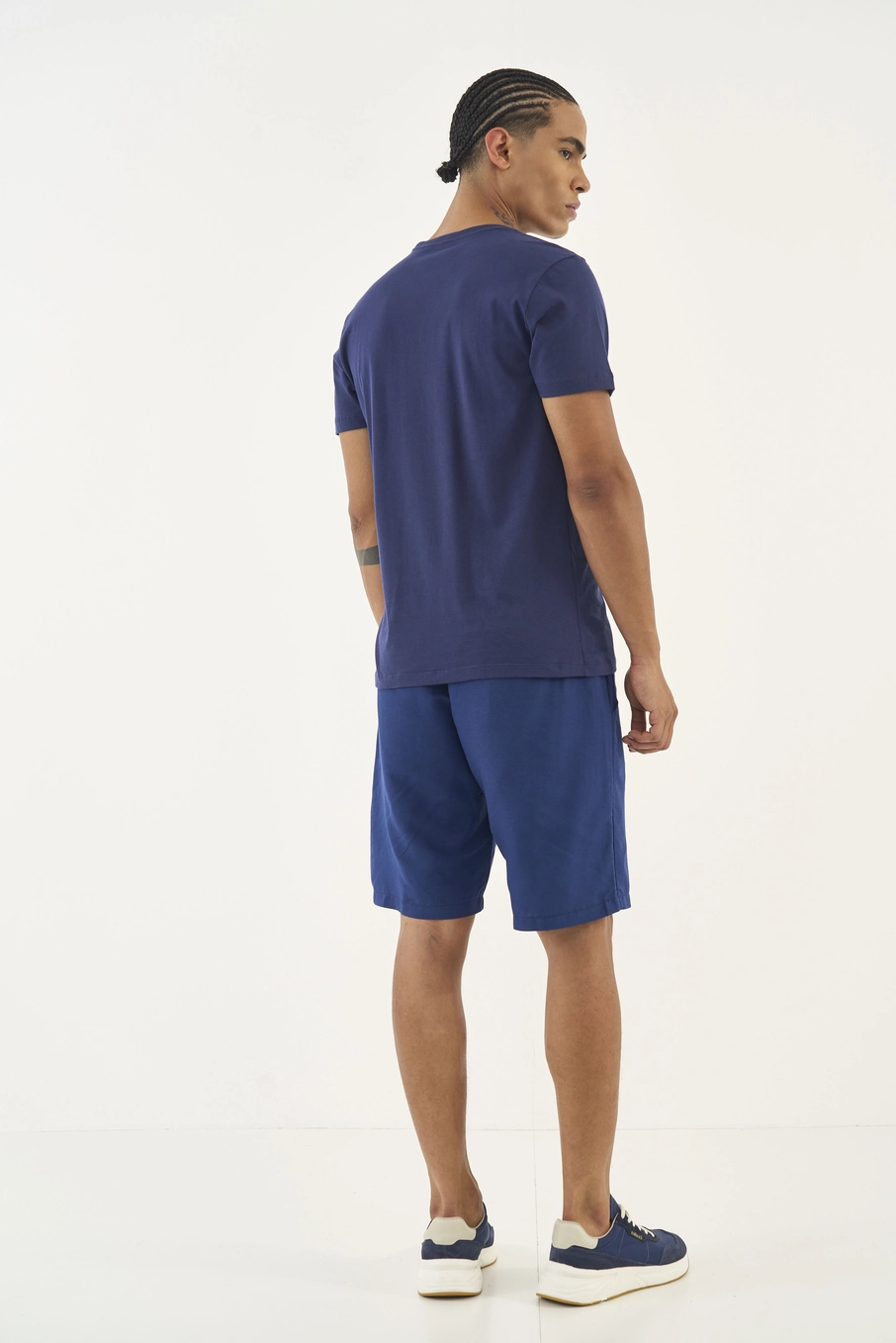 Camiseta Slim Estampada Azul