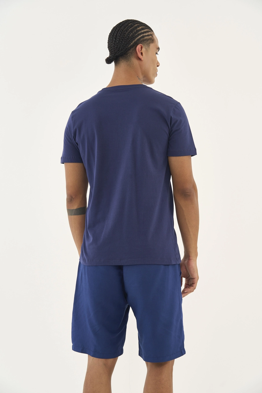 Camiseta Slim Estampada Azul