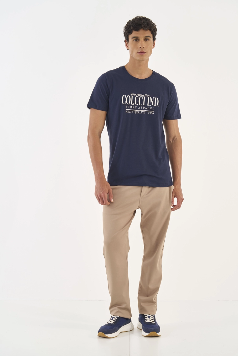Camiseta Slim Estampa Newport Azul