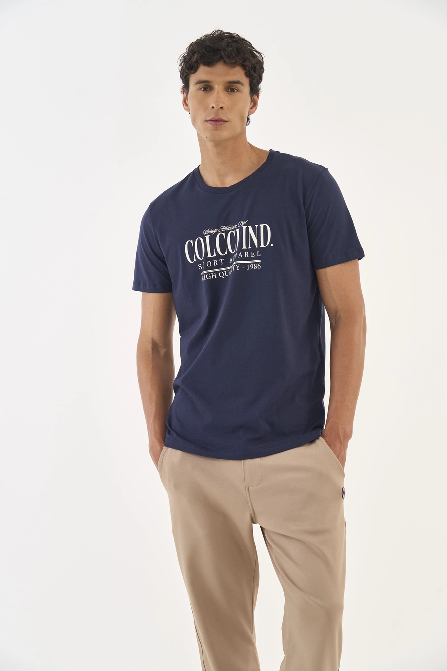 Camiseta Slim Estampa Newport Azul