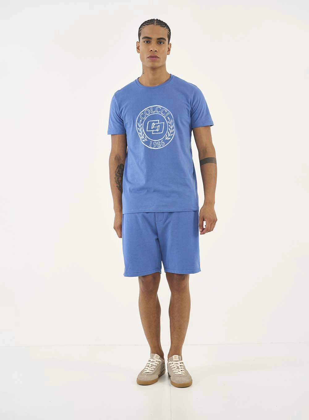 Camiseta Slim Com Estampa Azul