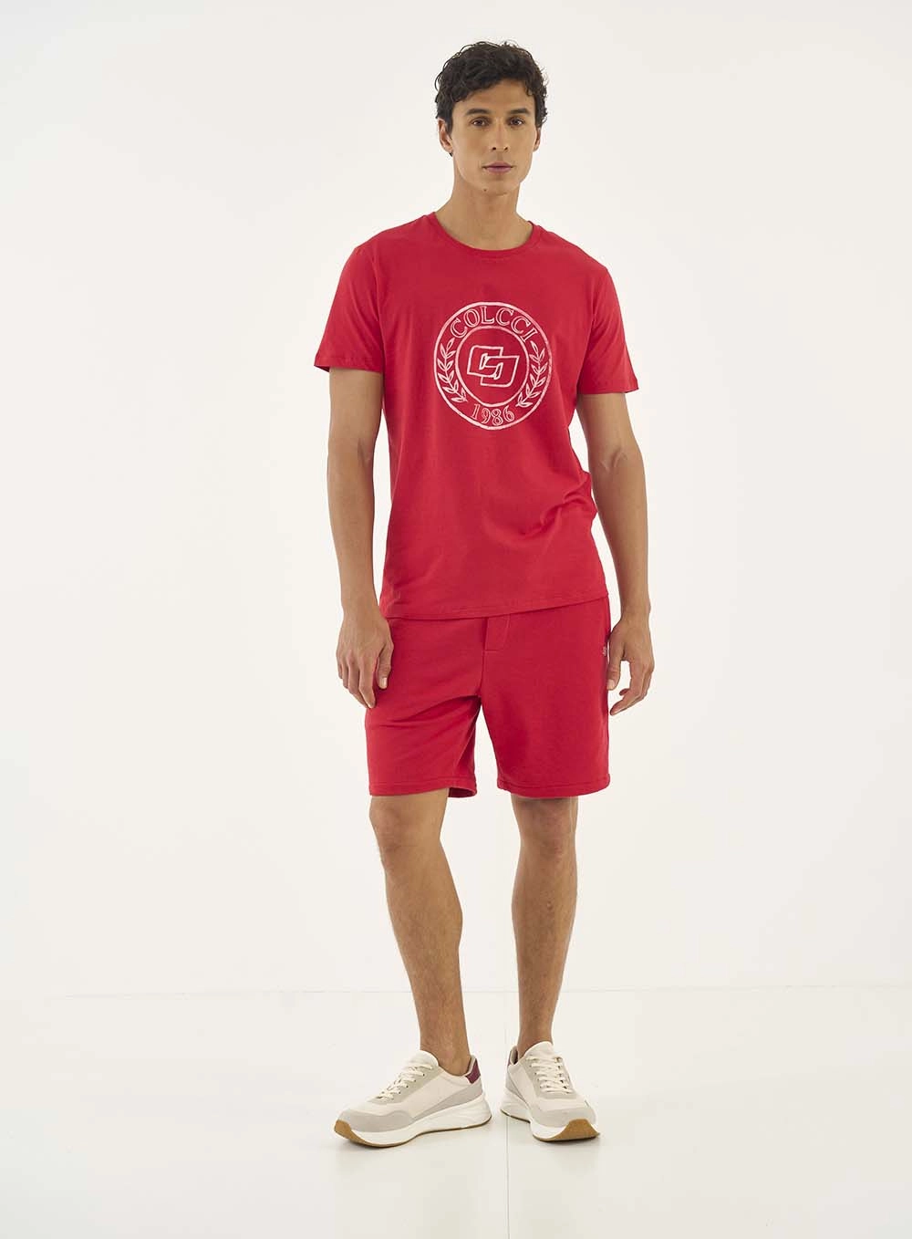 Camiseta Slim Com Estampa Vermelho