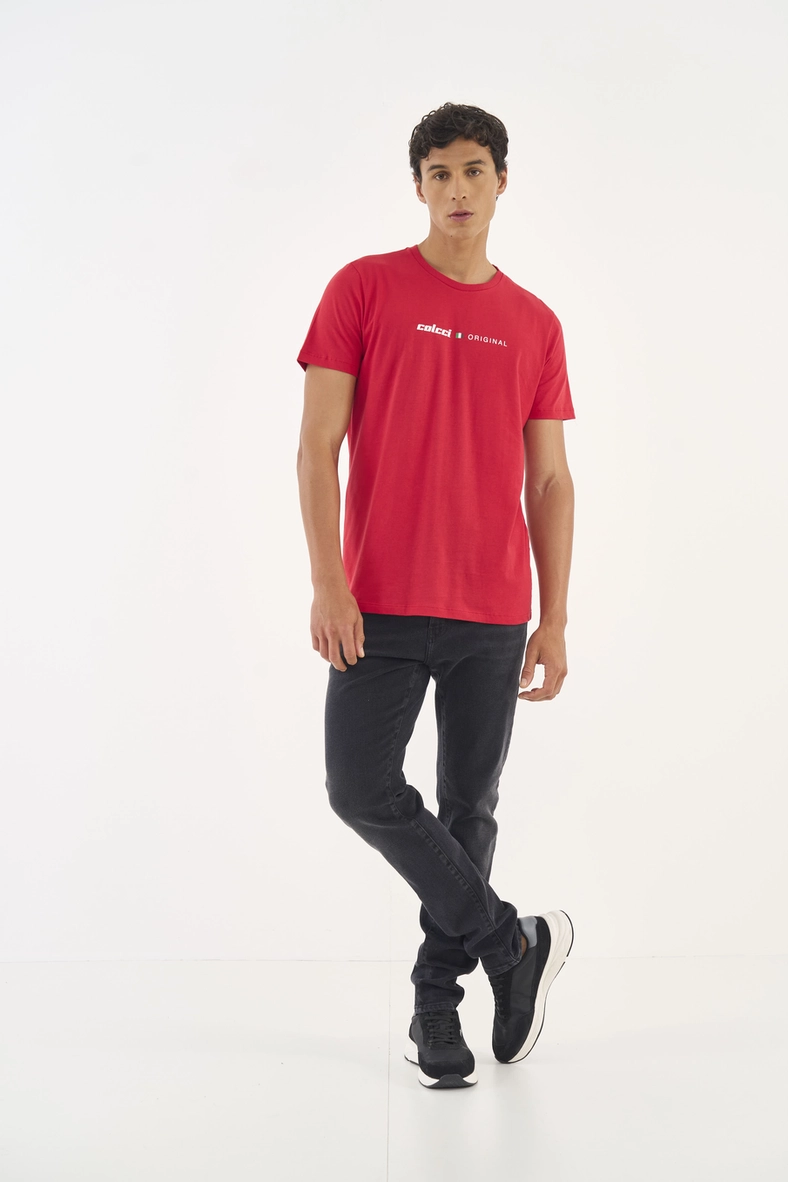 Camiseta Slim Com Estampa Frontal