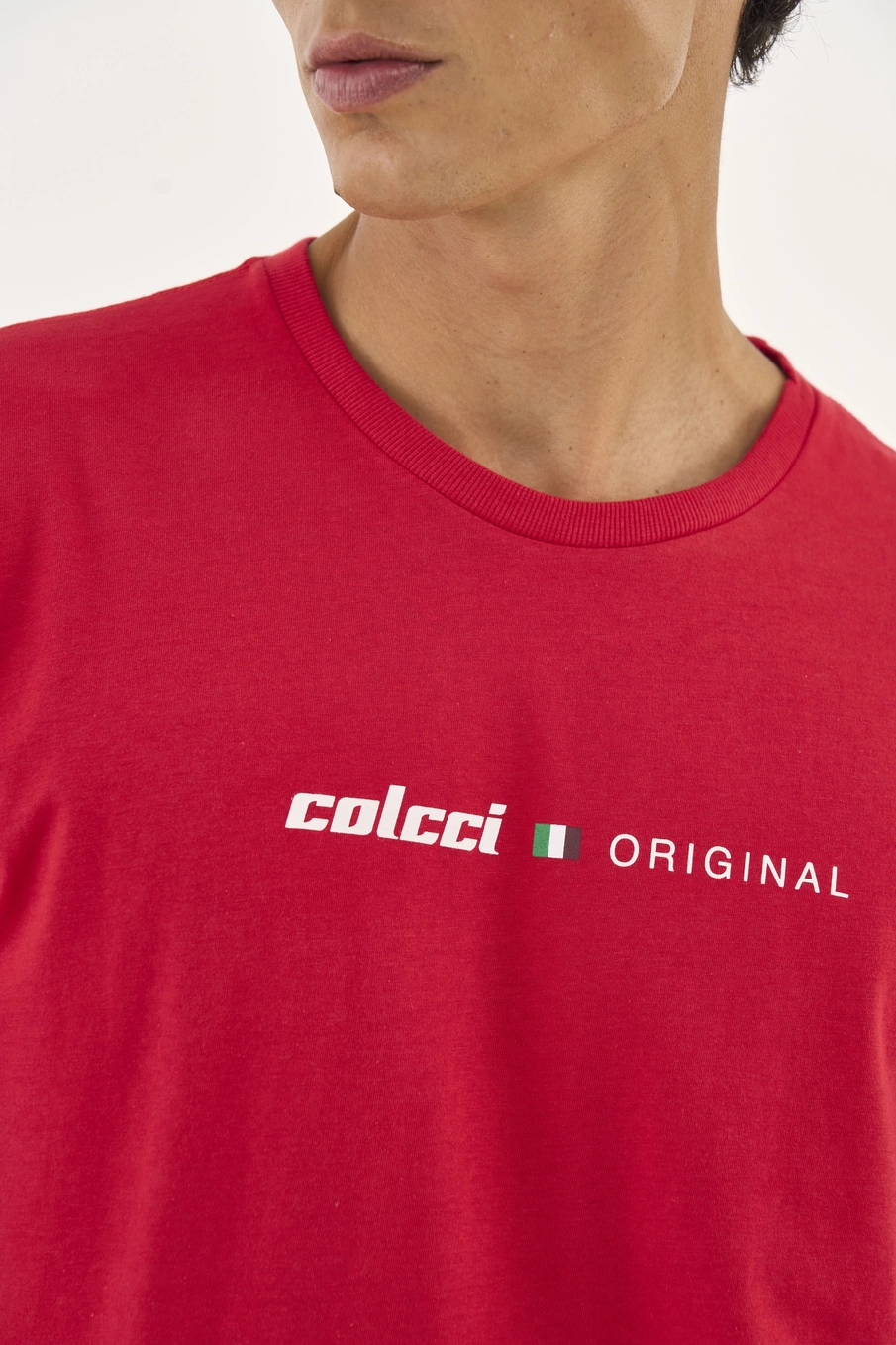 Camiseta Slim Com Estampa Frontal Vermelho