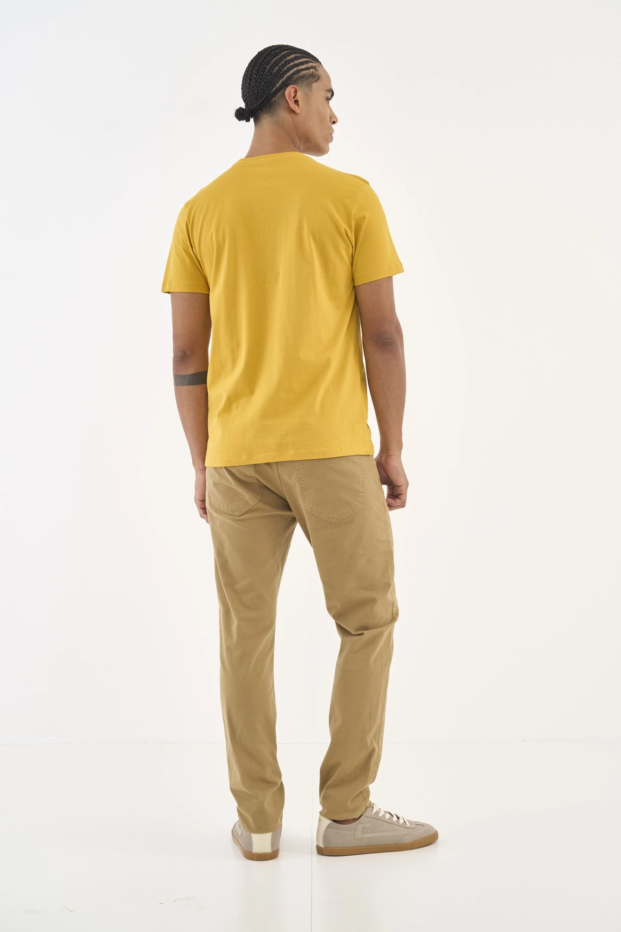 Camiseta Slim Estampada Amarelo