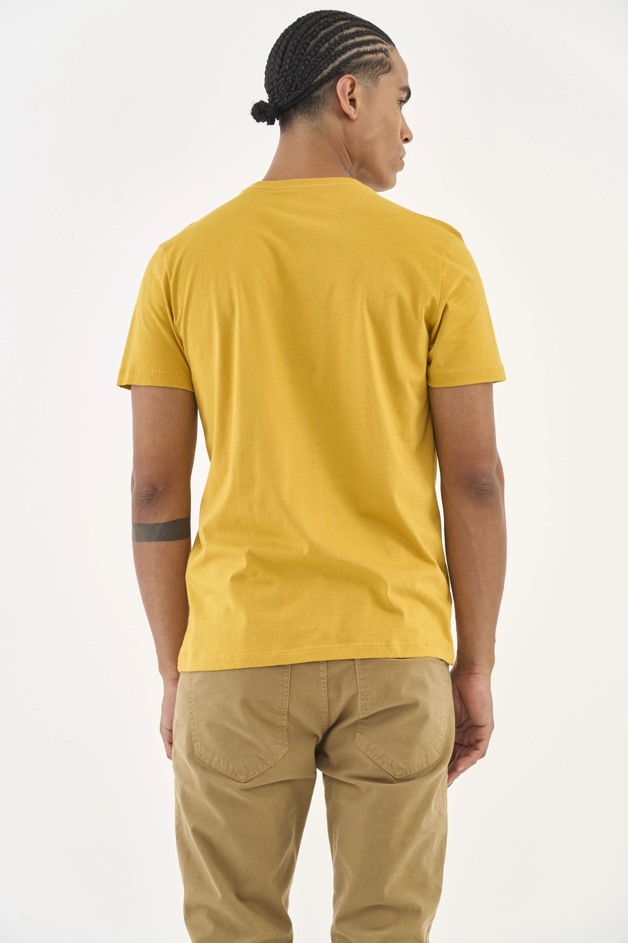 Camiseta Slim Estampada Amarelo