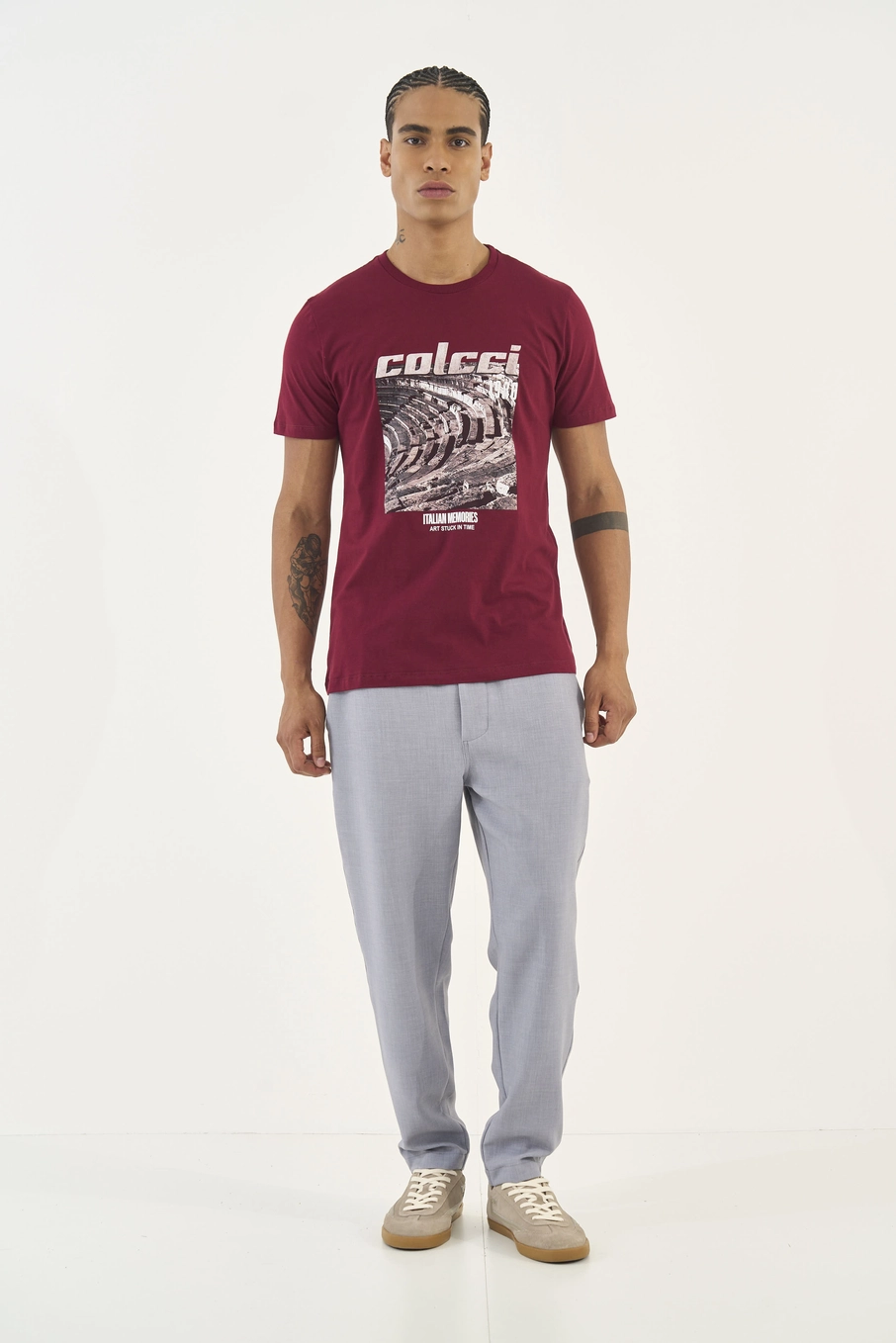 Camiseta Estampa Italian Memories Bordô