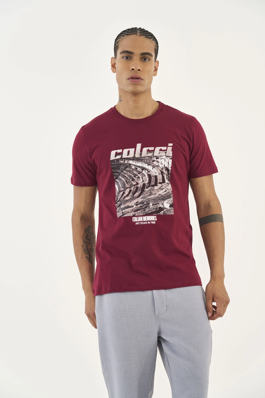 Camiseta Estampa Italian Memories Bordô