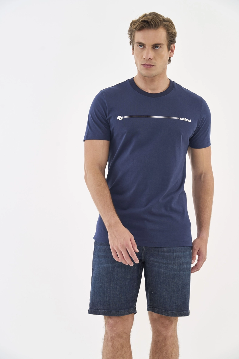 Camiseta Slim Com Detalhe Em Estampa