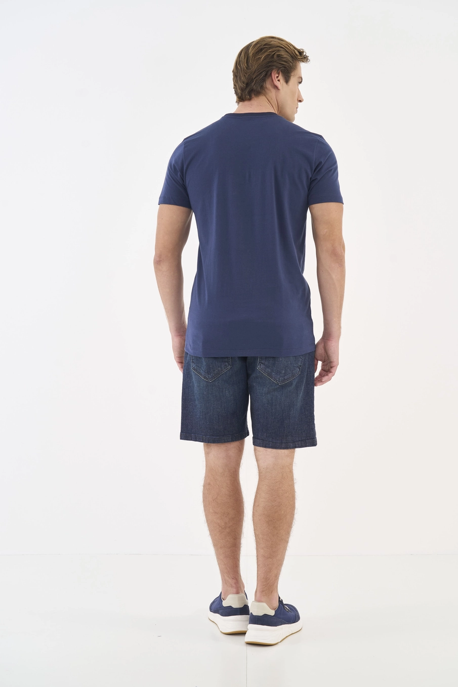 Camiseta Slim Com Detalhe Em Estampa Azul