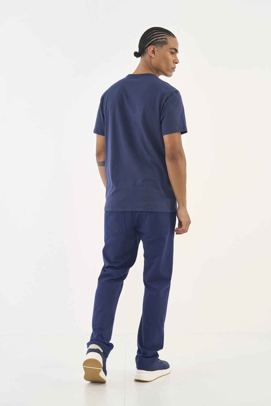 Camiseta Slim Com Estampa Azul