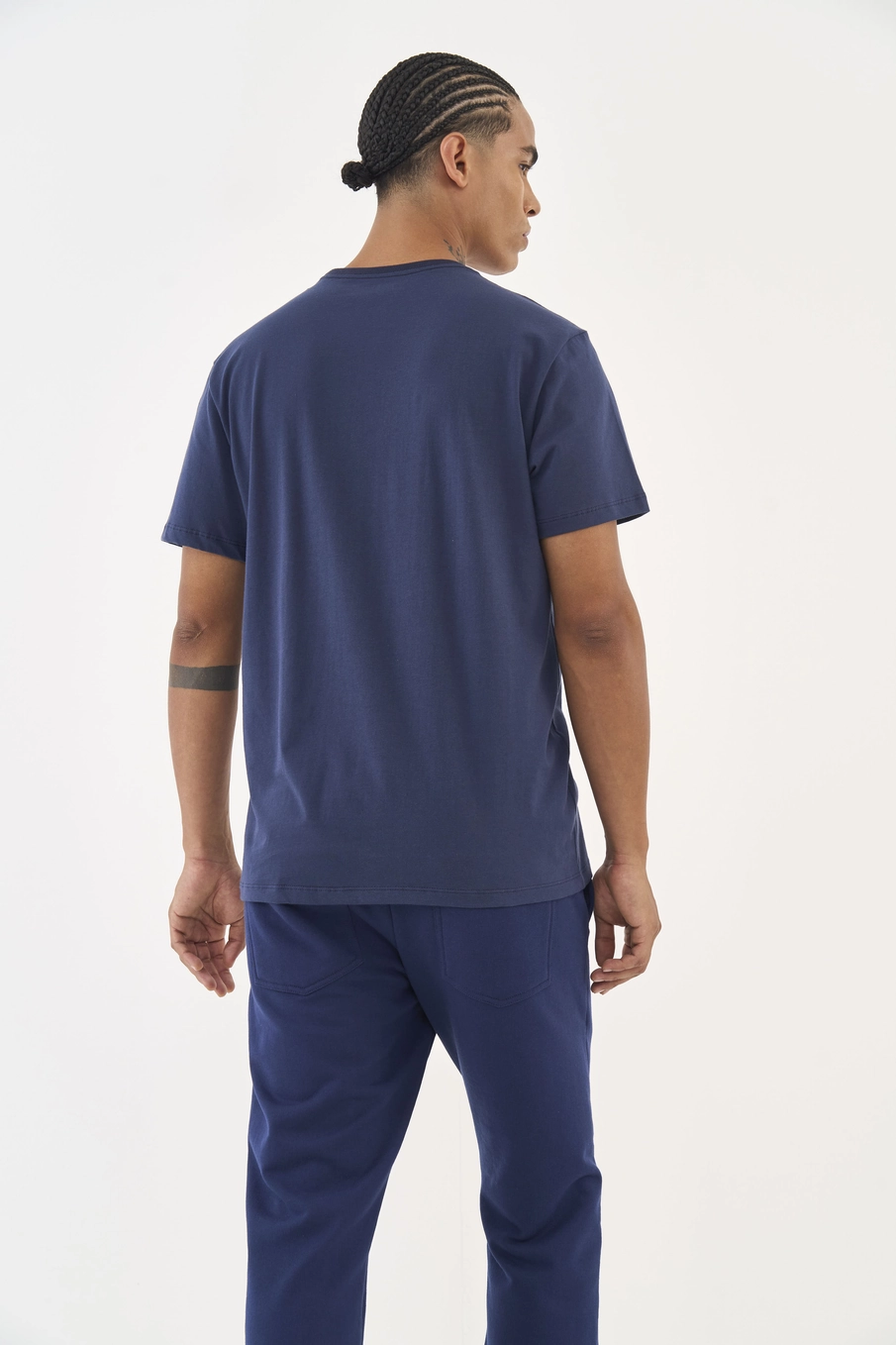 Camiseta Slim Com Estampa Azul