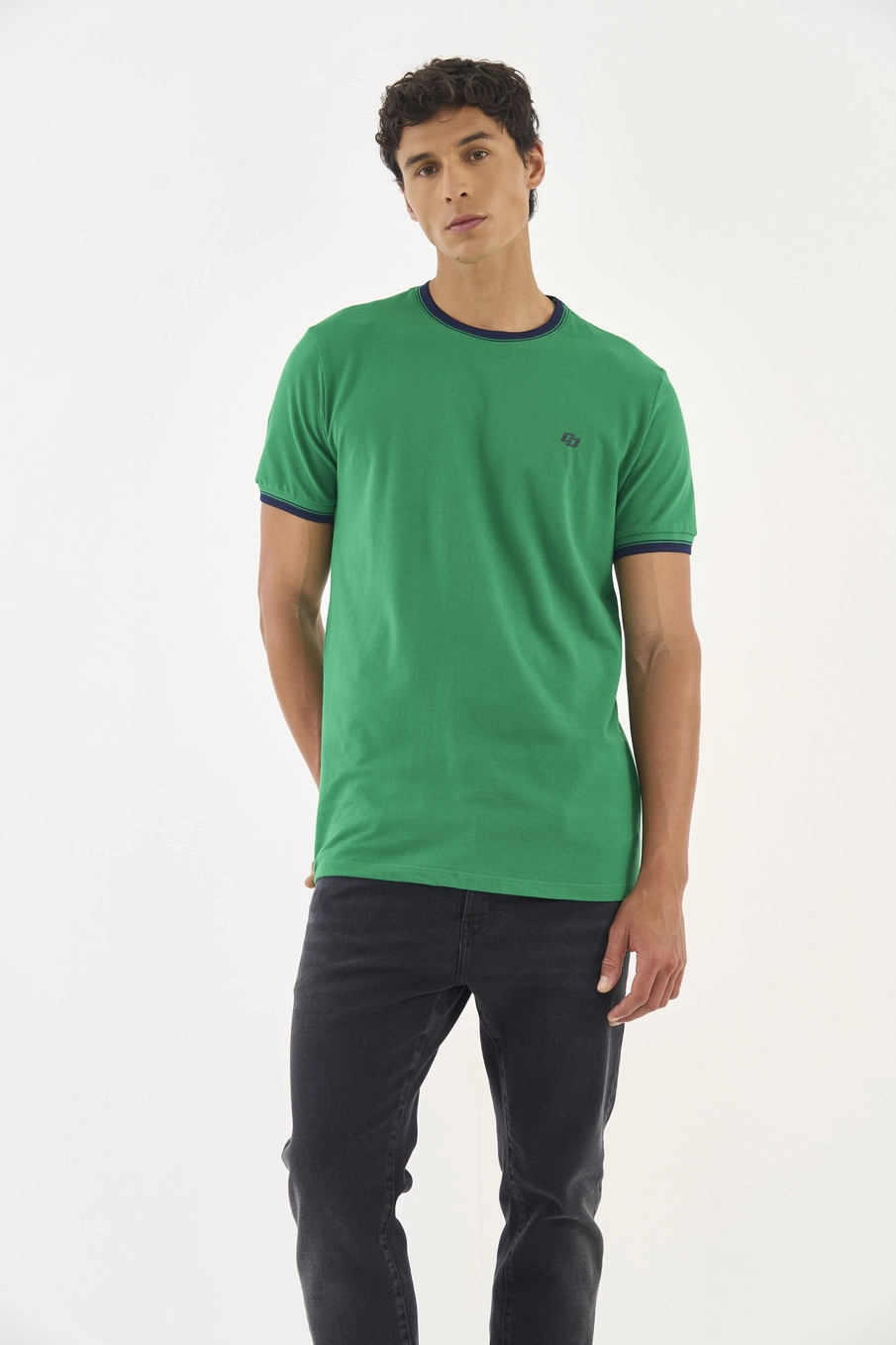 Camiseta Slim Manga Curta Verde