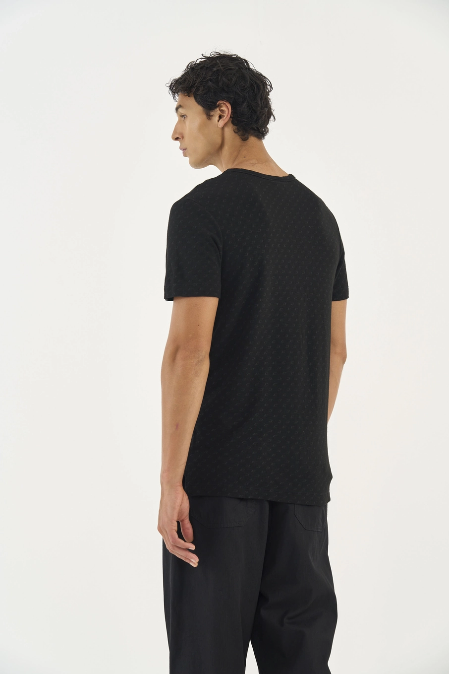 Camiseta Slim Com Textura Preto