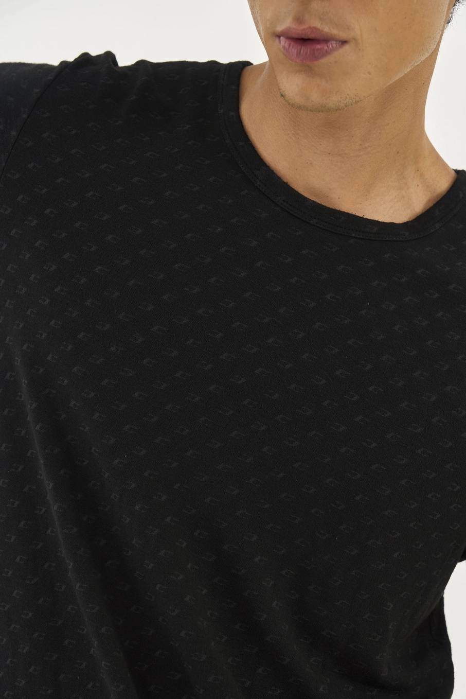 Camiseta Slim Com Textura Preto