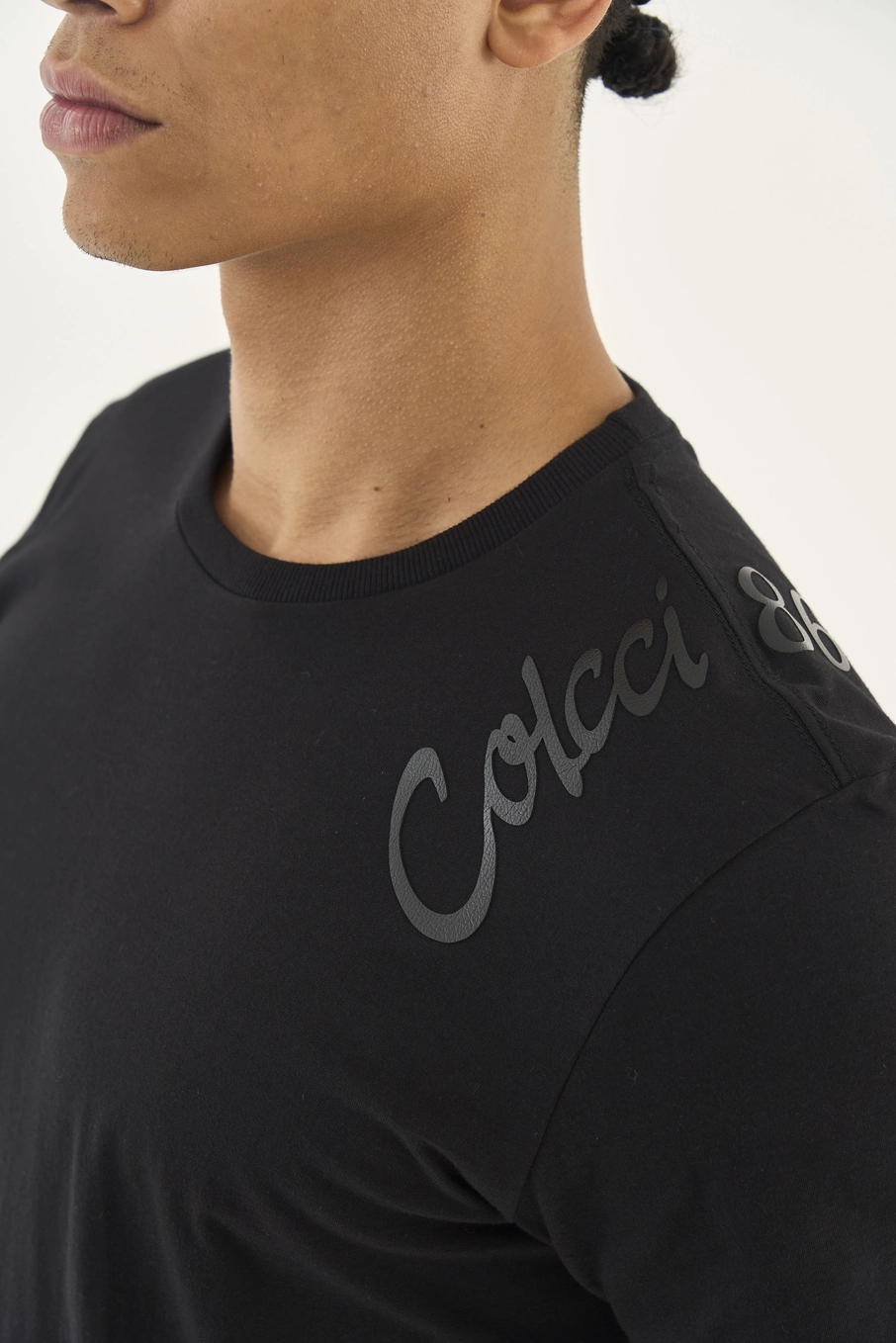 Camiseta Slim Com Logo Estampada Preto