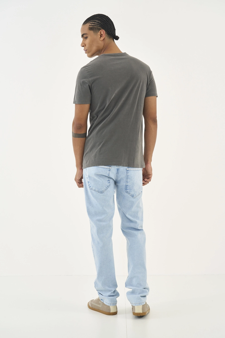 Camiseta Slim Com Estampa Preto
