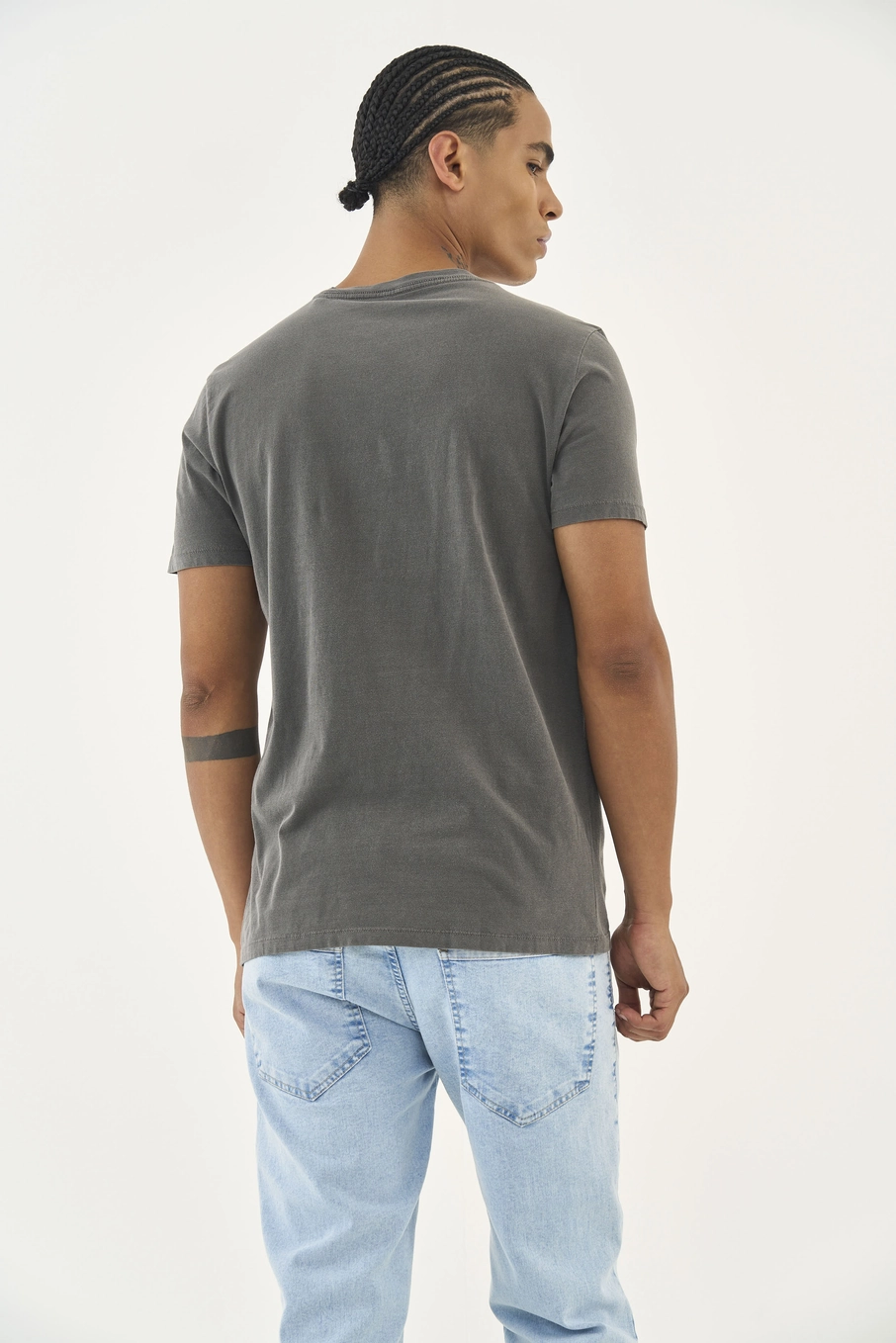 Camiseta Slim Com Estampa Preto
