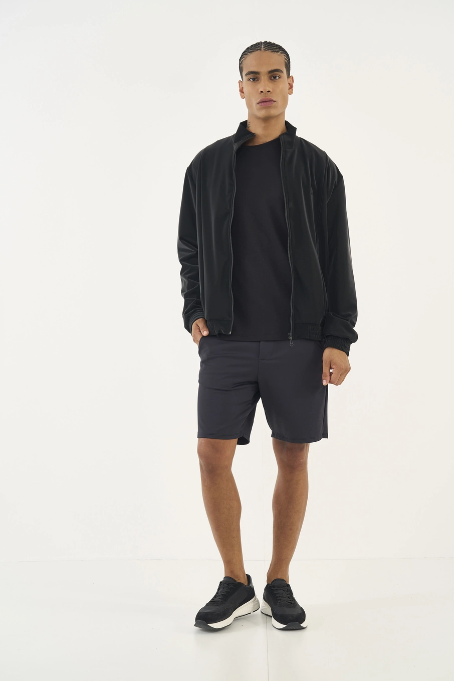 Camiseta Pima Slim Manga Longa Preto