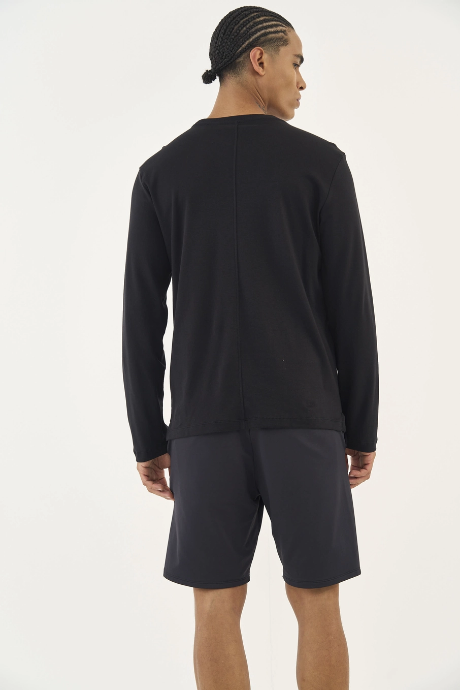 Camiseta Pima Slim Manga Longa Preto