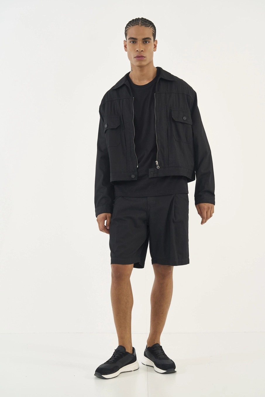 Camiseta Slim Com Detalhe Em Estampa Minimalista Preto