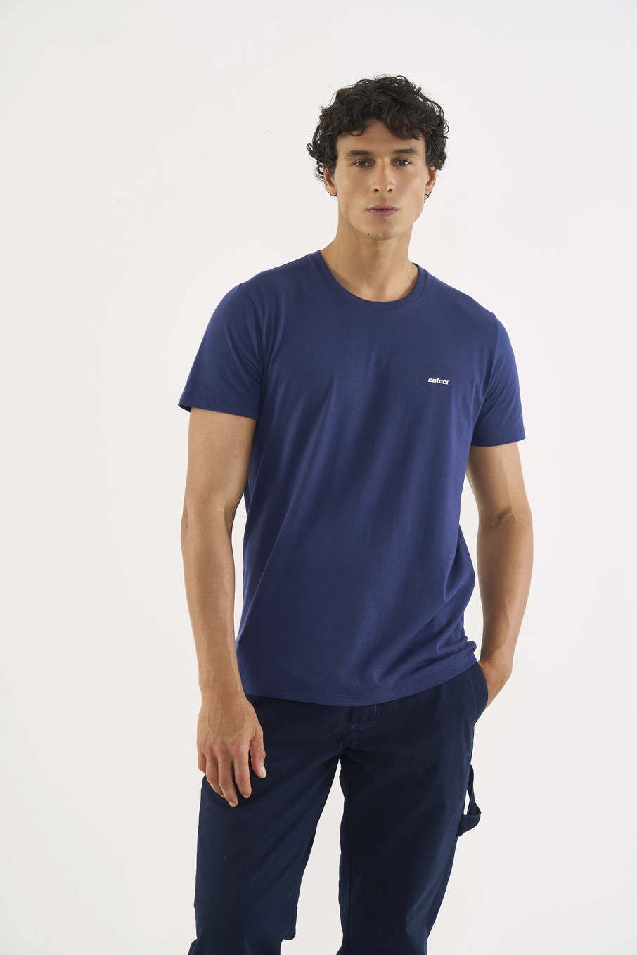 Camiseta Slim Basic Azul