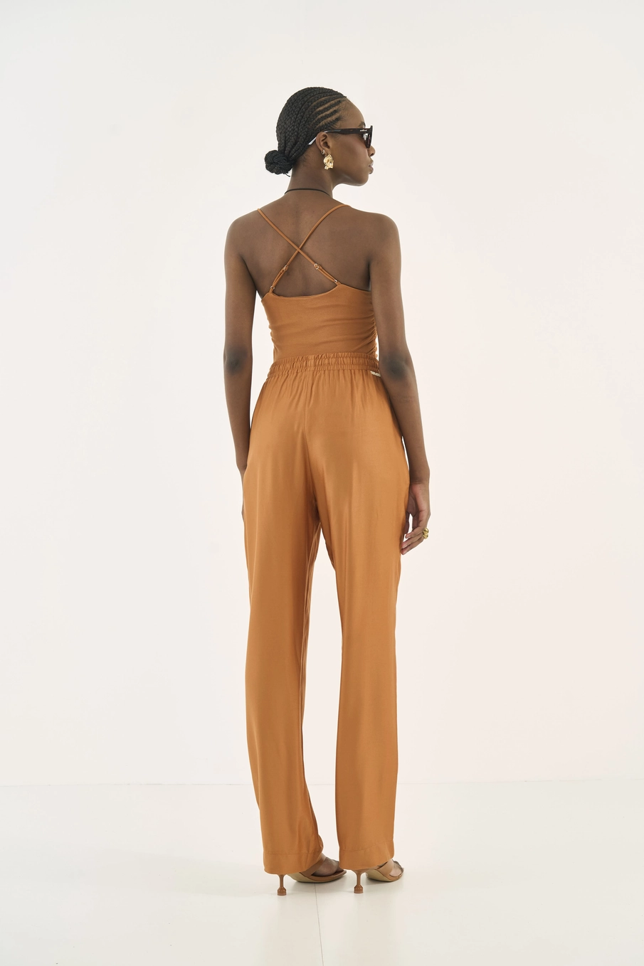 Blusa Slim Com Franzido Bege