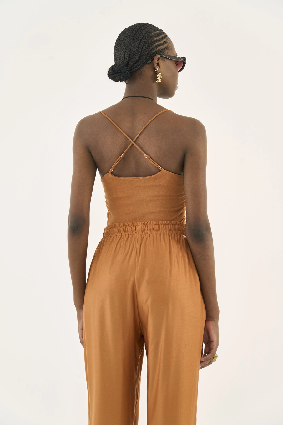 Blusa Slim Com Franzido Bege