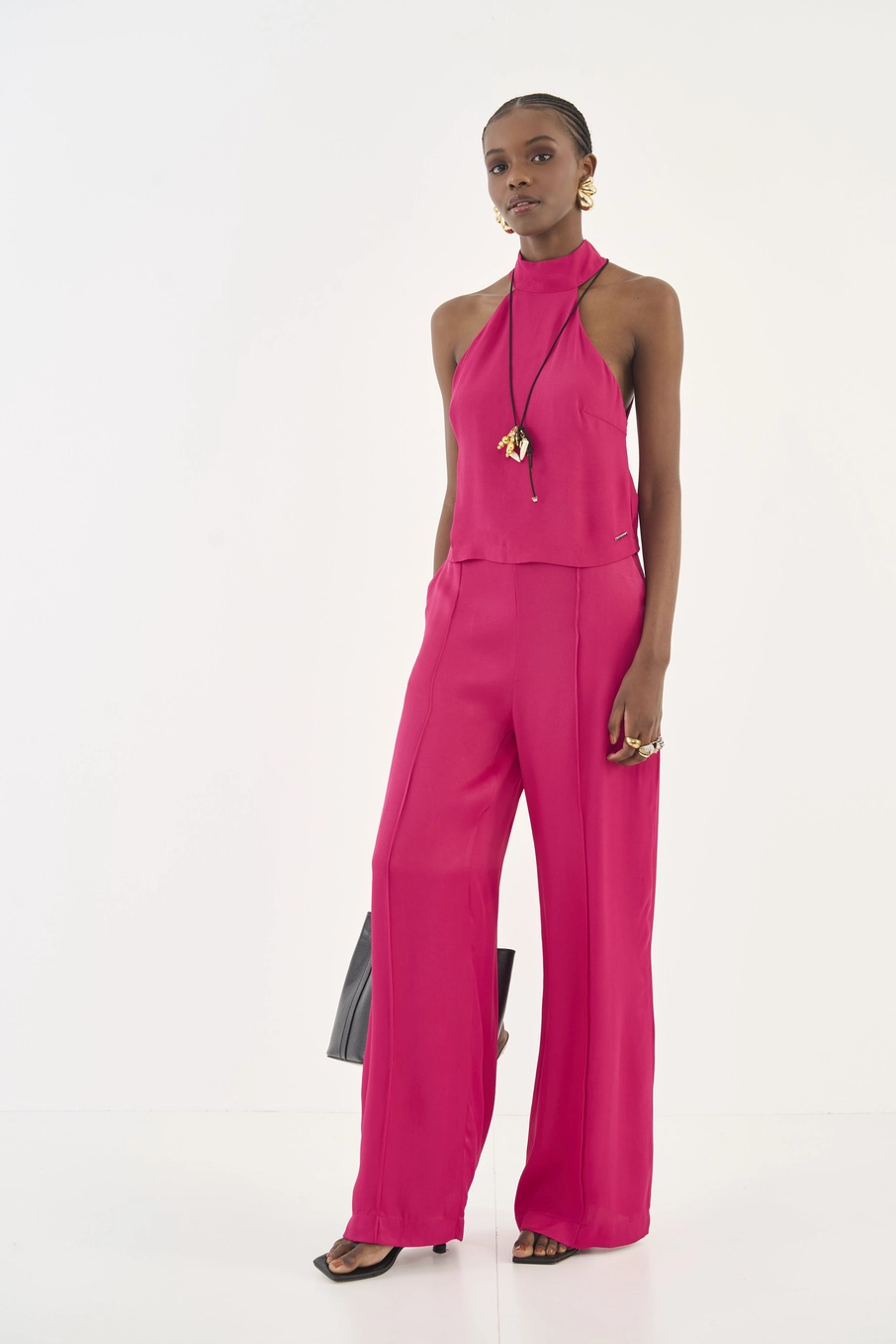 Blusa Comfort Gola Alta Rosa Timeless