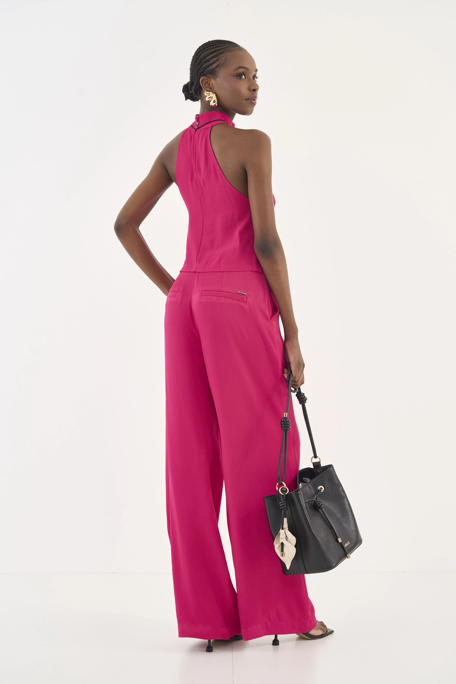 Blusa Comfort Gola Alta Rosa Timeless