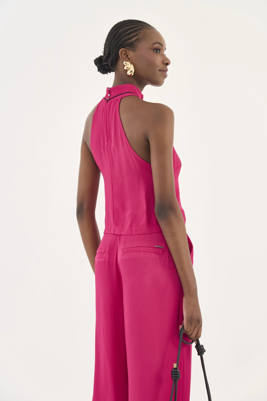 Blusa Comfort Gola Alta Rosa Timeless