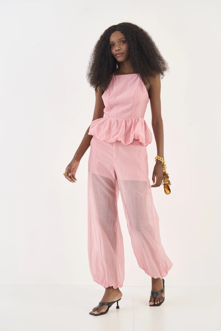 Blusa Comfort Balonê Em Liocel Rosa